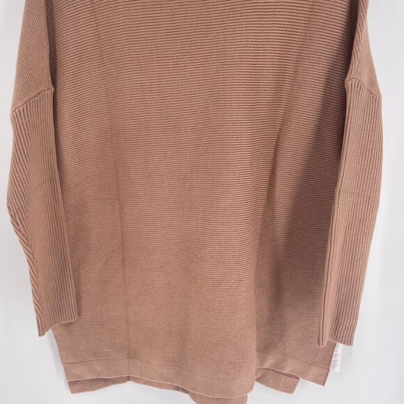 Lillusory Size S Tan Mock Neck Ribbed Knit Tunic Sweater - Picture 2 of 4